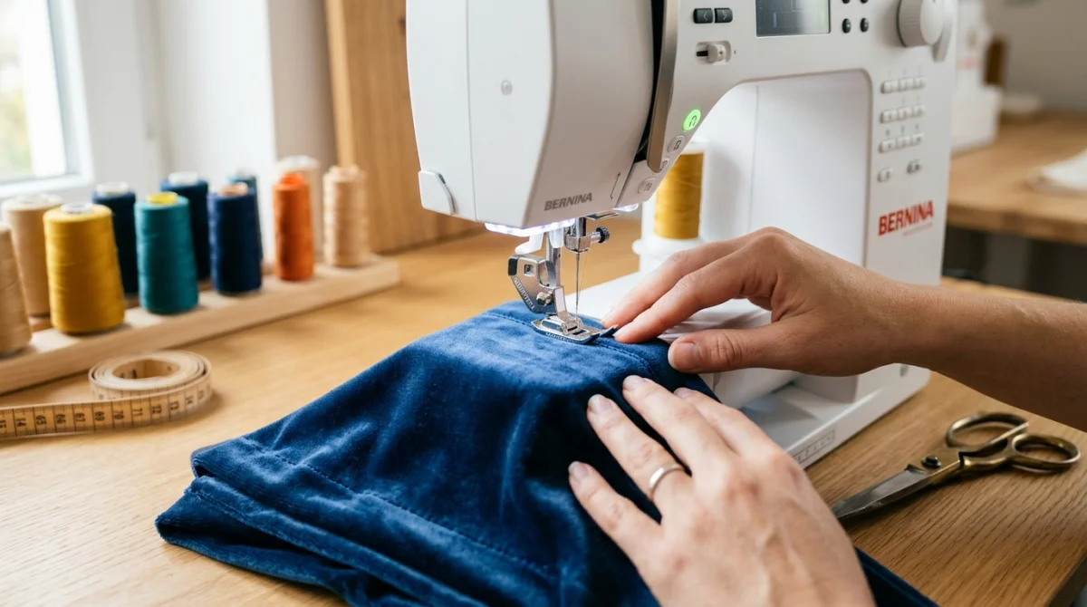 comment coudre velours avec pied glidetech