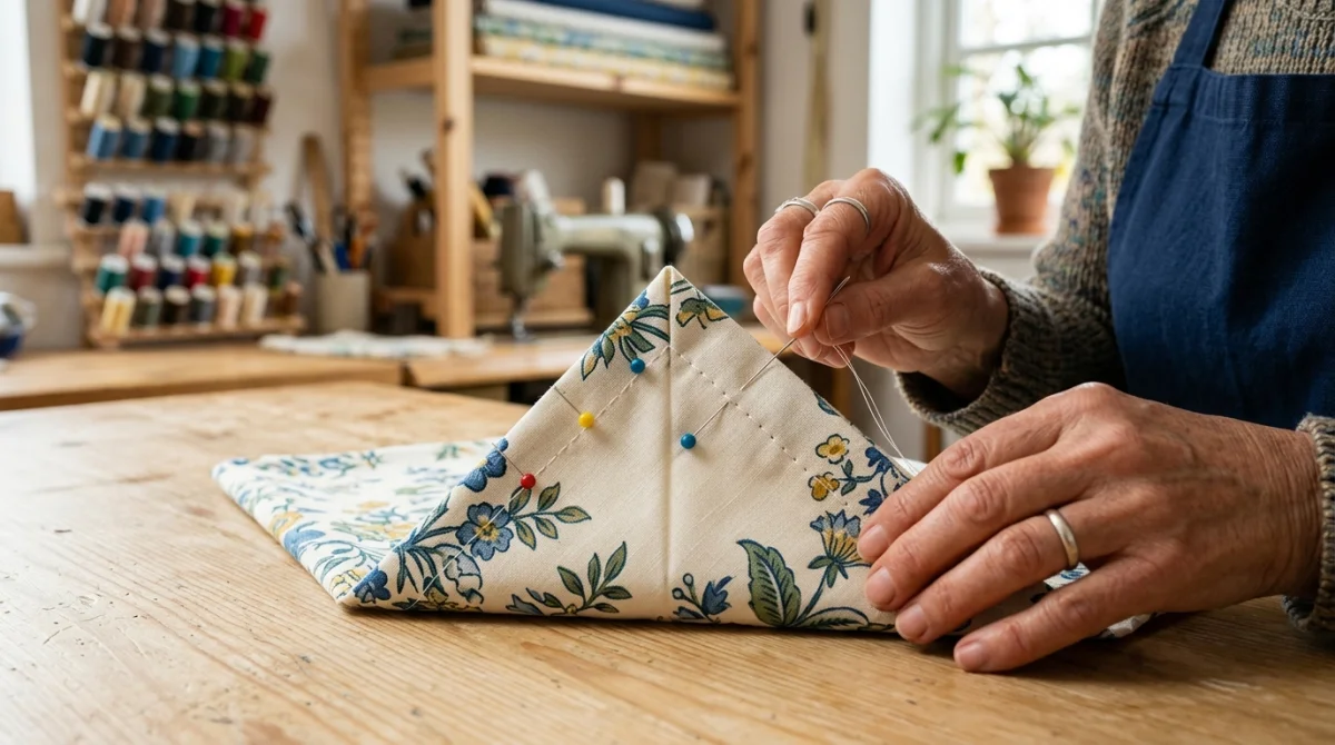 comment coudre un coin de nappe