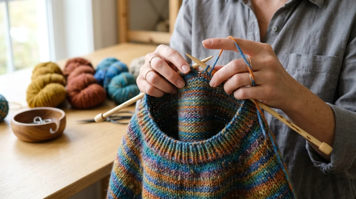 comment tricoter un col rond sans couture